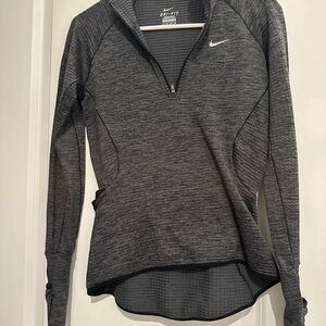 Nike Women's Gray Dri-FIT 1/4” Zip Running Top